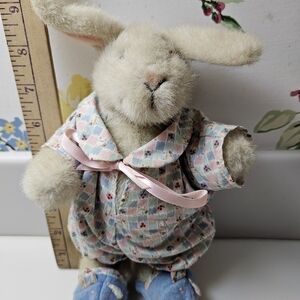 Boyds Bears Cream and Blue Stuffed Bunny